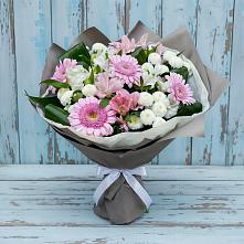 Букет цветов из:  Герберы, Альстромерии и Хризантемы в Кострово
