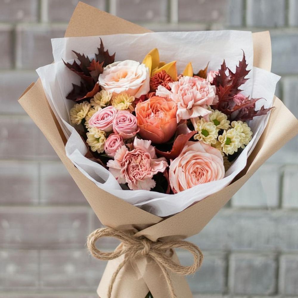 Букет цветов из: Гвоздики, Хризантемы и Розы в Кострово