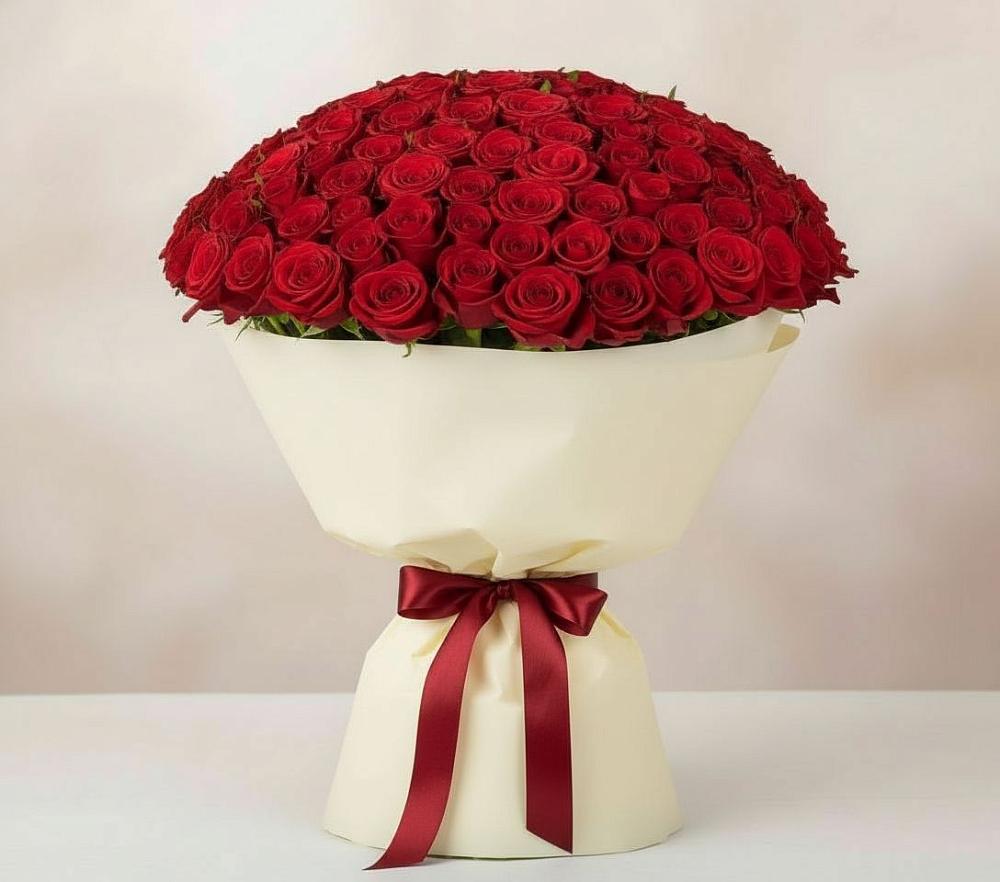 Букет 101 Красная роза Милано в Кострово