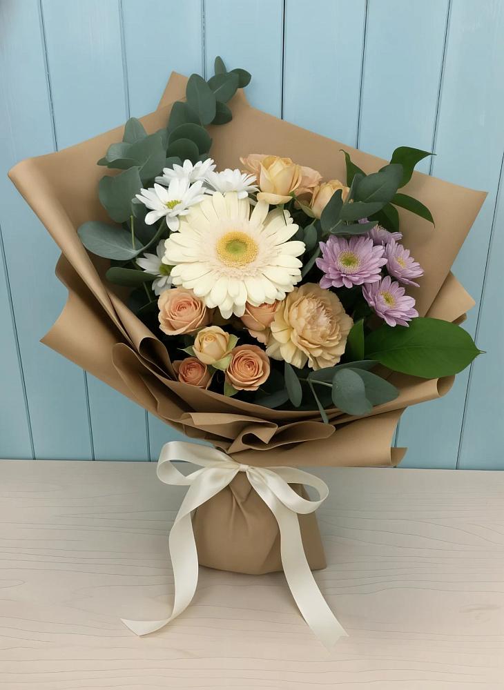 Букет цветов из: Герберы и Хризантемы в Кострово
