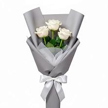Букет 3 белые розы #REPLACE_PRED# Кострово