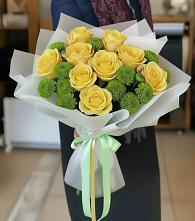 Букет цветов из:  Хризантемы и Розы #REPLACE_PRED# Кострово