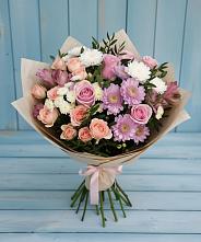 Букет цветов из:  Хризантемы, Розы и Альстромерии #REPLACE_PRED# Кострово