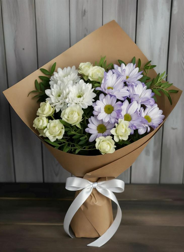 Букет цветов из: Хризантемы и Розы в Кострово